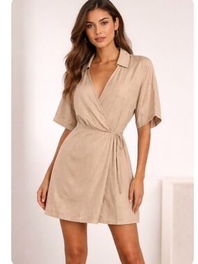 Third Form Tan wrap dress size medium